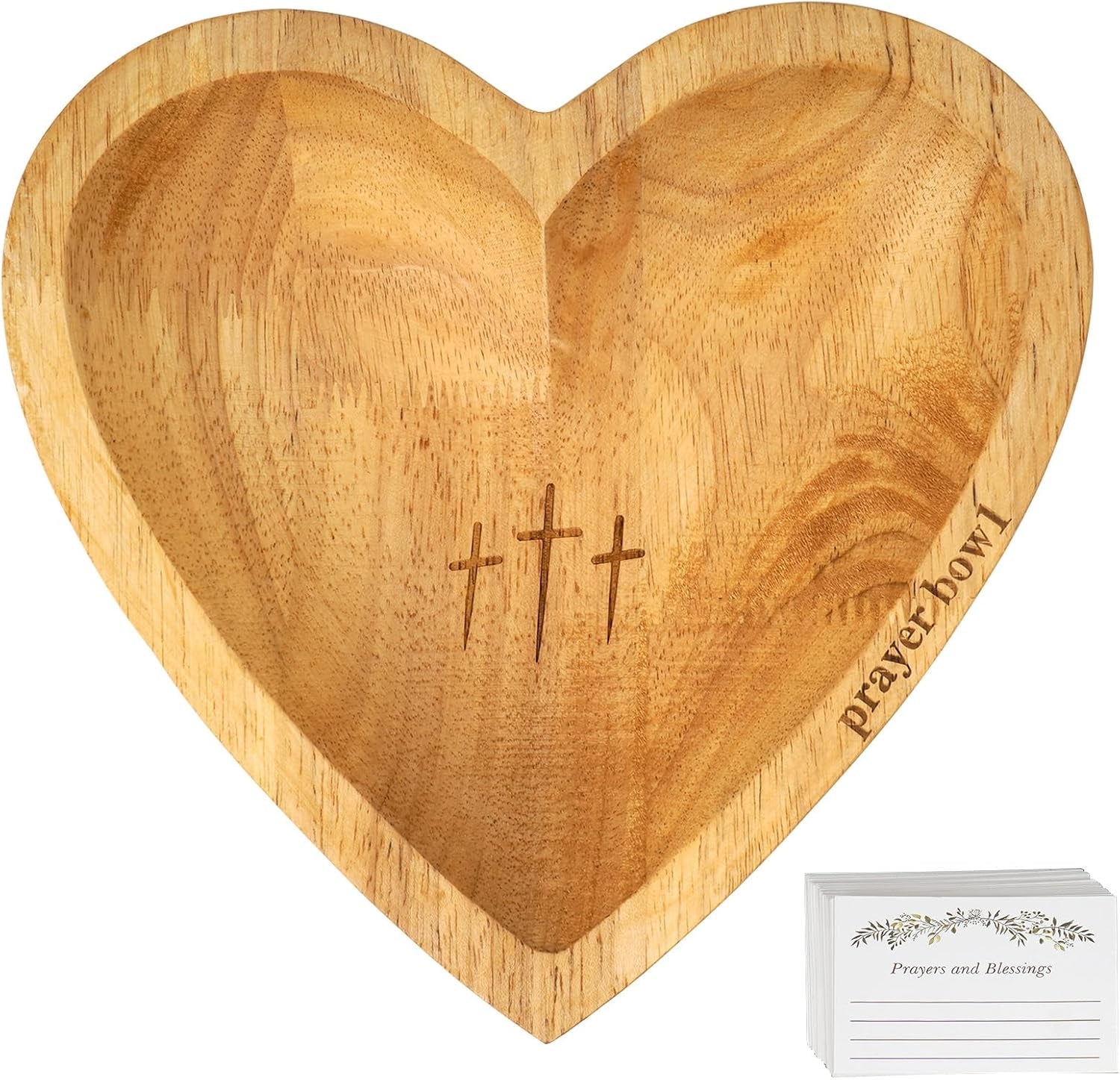 Heart Prayer Bowl,Heart Shaped Wooden Bowl,Wood Decorative Bowls