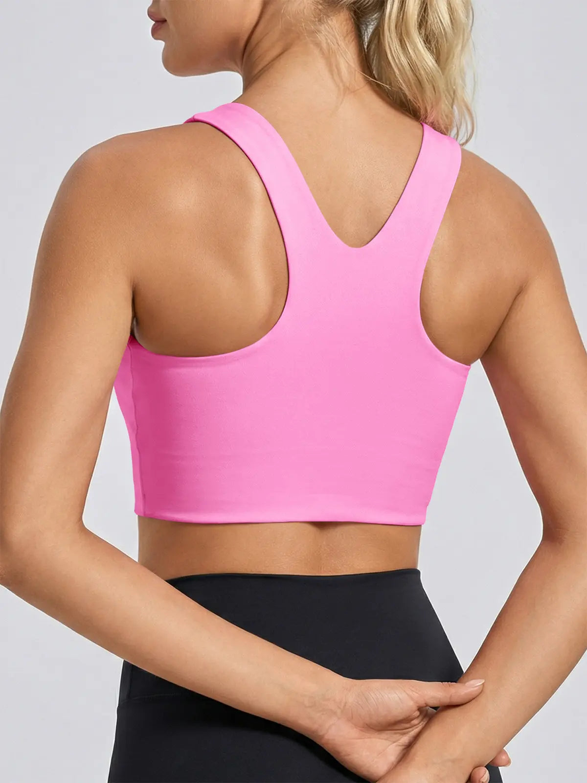 Aoysky Women'S Buttery Soft Square Neck Padded Compressive Seamless Longline Sports Bra - Bras for Women, Activewear Crop Top for Yoga, Running Workouts, Sports Bra for Women,Travel Essentials,Camping Essentials