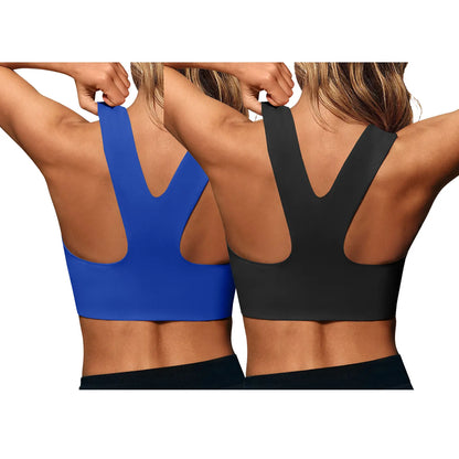 Aoysky Women'S Buttery Soft Square Neck Padded Compressive Seamless Longline Sports Bra - Bras for Women, Activewear Crop Top for Yoga, Running Workouts, Sports Bra for Women,Travel Essentials,Camping Essentials