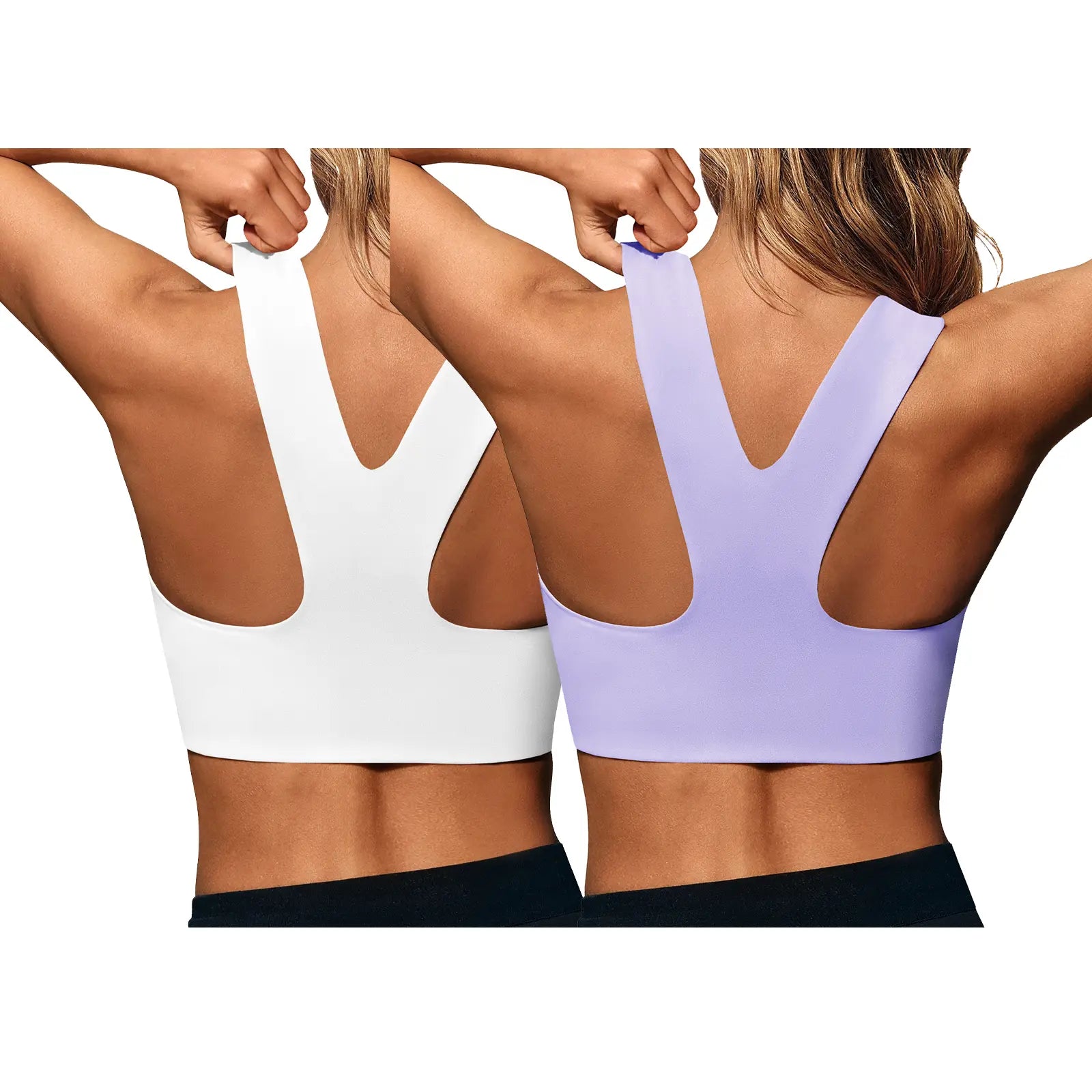 Aoysky Women'S Buttery Soft Square Neck Padded Compressive Seamless Longline Sports Bra - Bras for Women, Activewear Crop Top for Yoga, Running Workouts, Sports Bra for Women,Travel Essentials,Camping Essentials