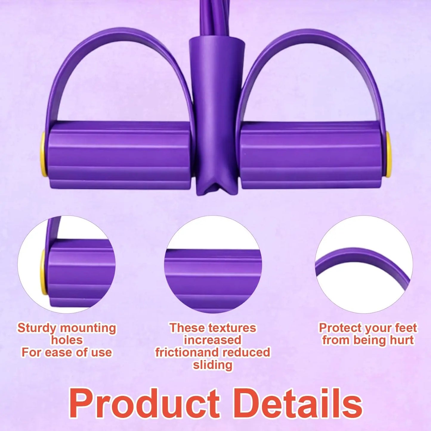 Manual Tension Training Pedal Resistance Band, 6-Tube Eco-Friendly Natural Latex Yoga Stretching Band, Multifunctional Adjustable Elastic Band for Home Gym Arm & Waist and Abdomen Training, Exercise Equipment, Suitable for Both Men and Women