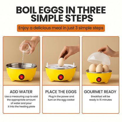 Rapid Egg Cooker,350W Rapid Electric Egg Maker, Egg Steamer,Egg Boiler,Cookers with Automatic Shut Off,7 Eggs Capacity Lazy Egg Boiler,Multifunction Heated Milk,Heated Food