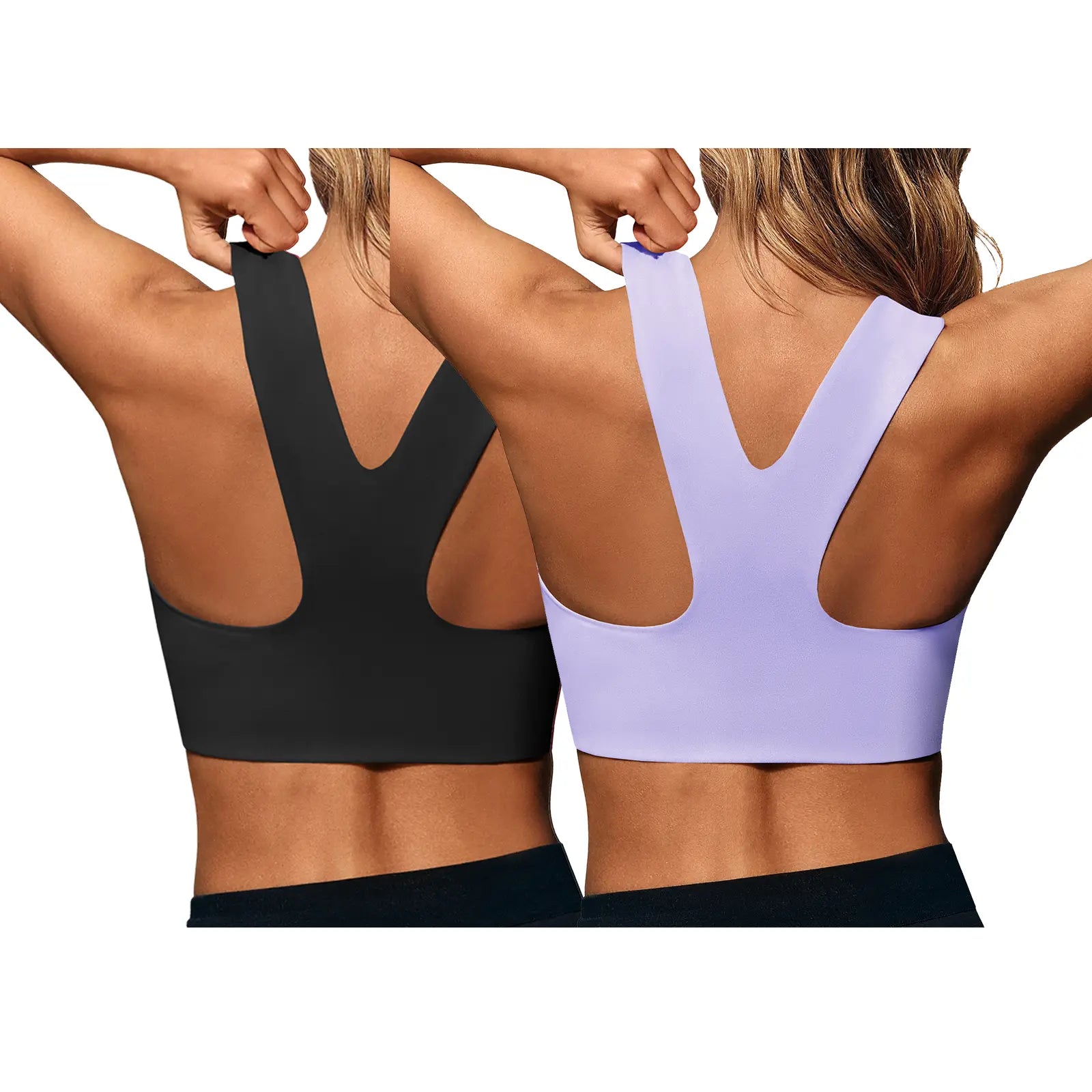 Aoysky Women'S Buttery Soft Square Neck Padded Compressive Seamless Longline Sports Bra - Bras for Women, Activewear Crop Top for Yoga, Running Workouts, Sports Bra for Women,Travel Essentials,Camping Essentials