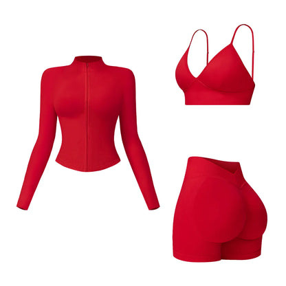 MFVIM Women'S Sports Three-Piece Set Impact Compression High Waist Butt Lifting Yoga Pants for Running Yoga Everyday Workouts,Summerwins,Travel Essentials,Camping Essentials