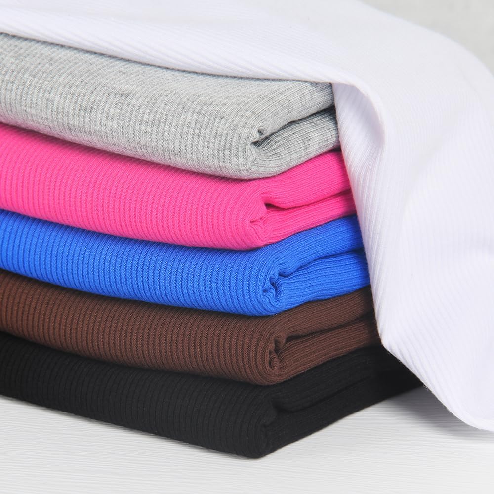 Womens Scoop Neck Long Sleeve Ribbed Knit Bodysuits Stretchy Basic T Shirt Body Suit Tops