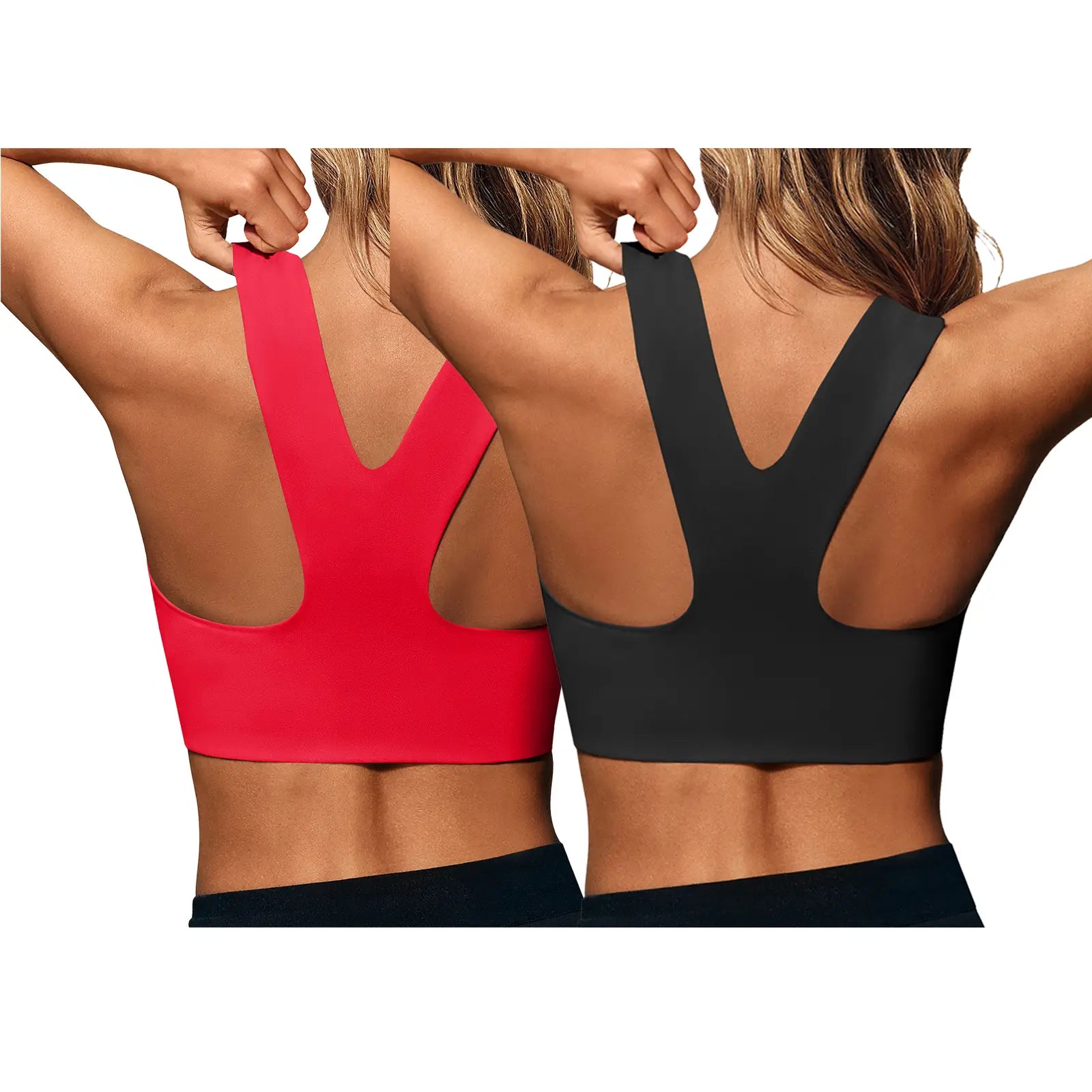 Aoysky Women'S Buttery Soft Square Neck Padded Compressive Seamless Longline Sports Bra - Bras for Women, Activewear Crop Top for Yoga, Running Workouts, Sports Bra for Women,Travel Essentials,Camping Essentials