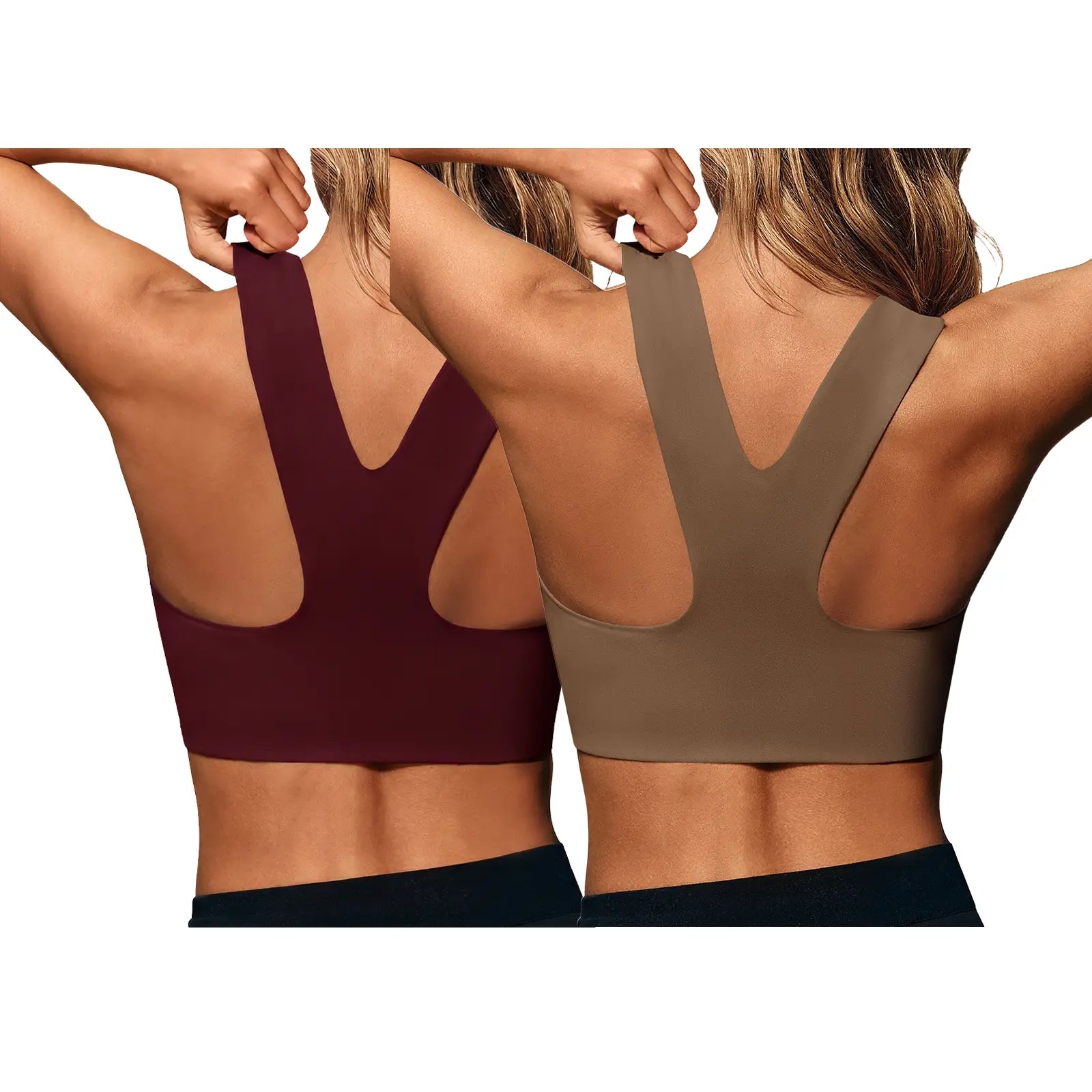 Aoysky Women'S Buttery Soft Square Neck Padded Compressive Seamless Longline Sports Bra - Bras for Women, Activewear Crop Top for Yoga, Running Workouts, Sports Bra for Women,Travel Essentials,Camping Essentials