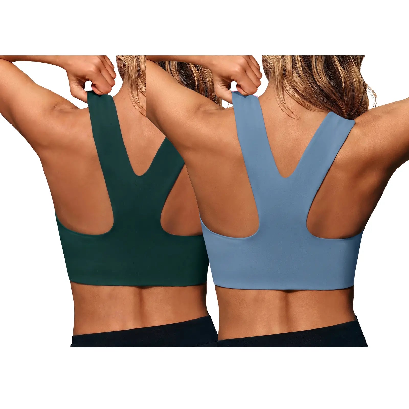 Aoysky Women'S Buttery Soft Square Neck Padded Compressive Seamless Longline Sports Bra - Bras for Women, Activewear Crop Top for Yoga, Running Workouts, Sports Bra for Women,Travel Essentials,Camping Essentials
