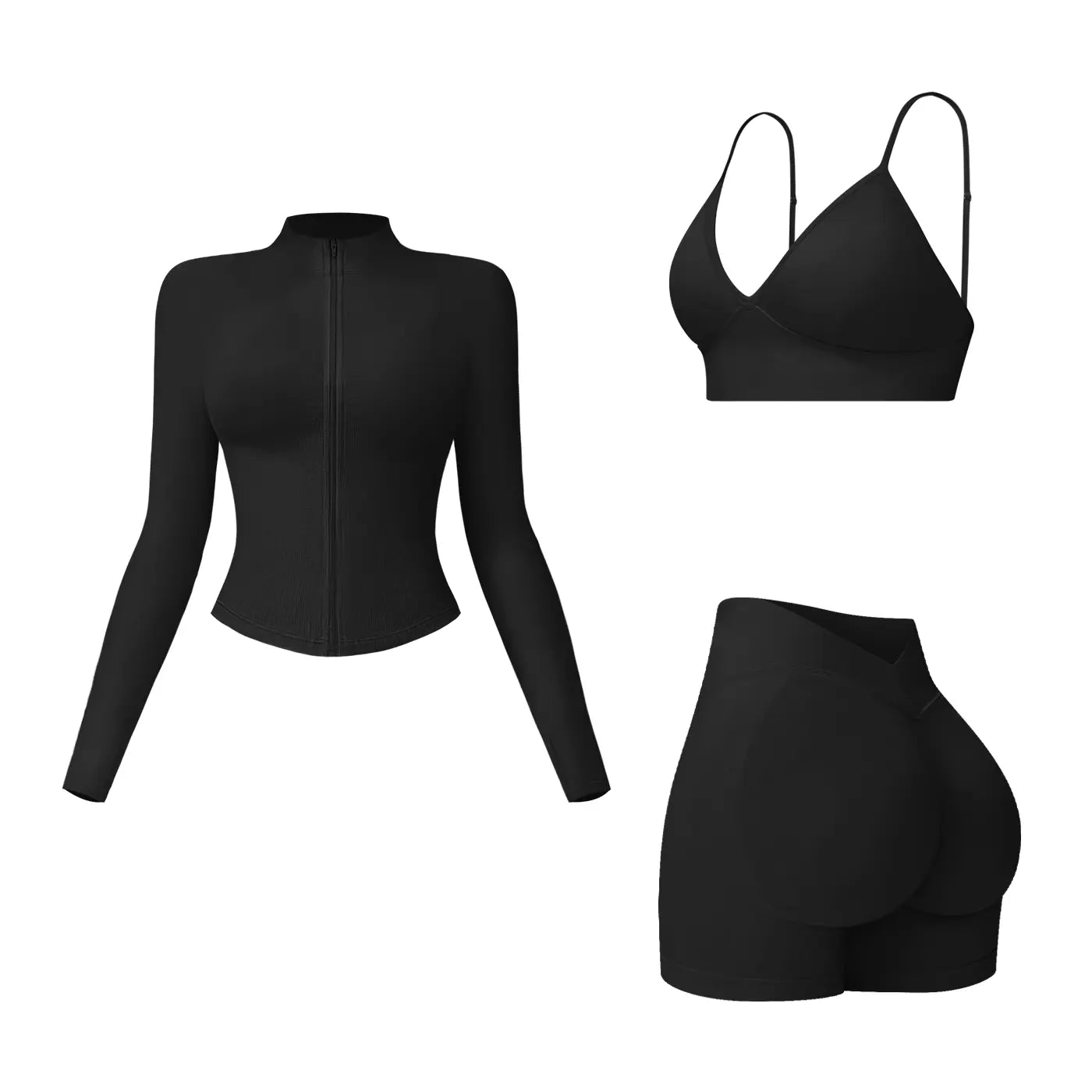 MFVIM Women'S Sports Three-Piece Set Impact Compression High Waist Butt Lifting Yoga Pants for Running Yoga Everyday Workouts,Summerwins,Travel Essentials,Camping Essentials