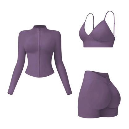 MFVIM Women'S Sports Three-Piece Set Impact Compression High Waist Butt Lifting Yoga Pants for Running Yoga Everyday Workouts,Summerwins,Travel Essentials,Camping Essentials