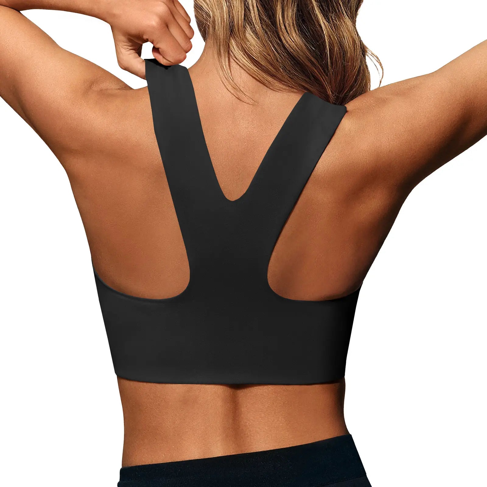 Aoysky Women'S Buttery Soft Square Neck Padded Compressive Seamless Longline Sports Bra - Bras for Women, Activewear Crop Top for Yoga, Running Workouts, Sports Bra for Women,Travel Essentials,Camping Essentials