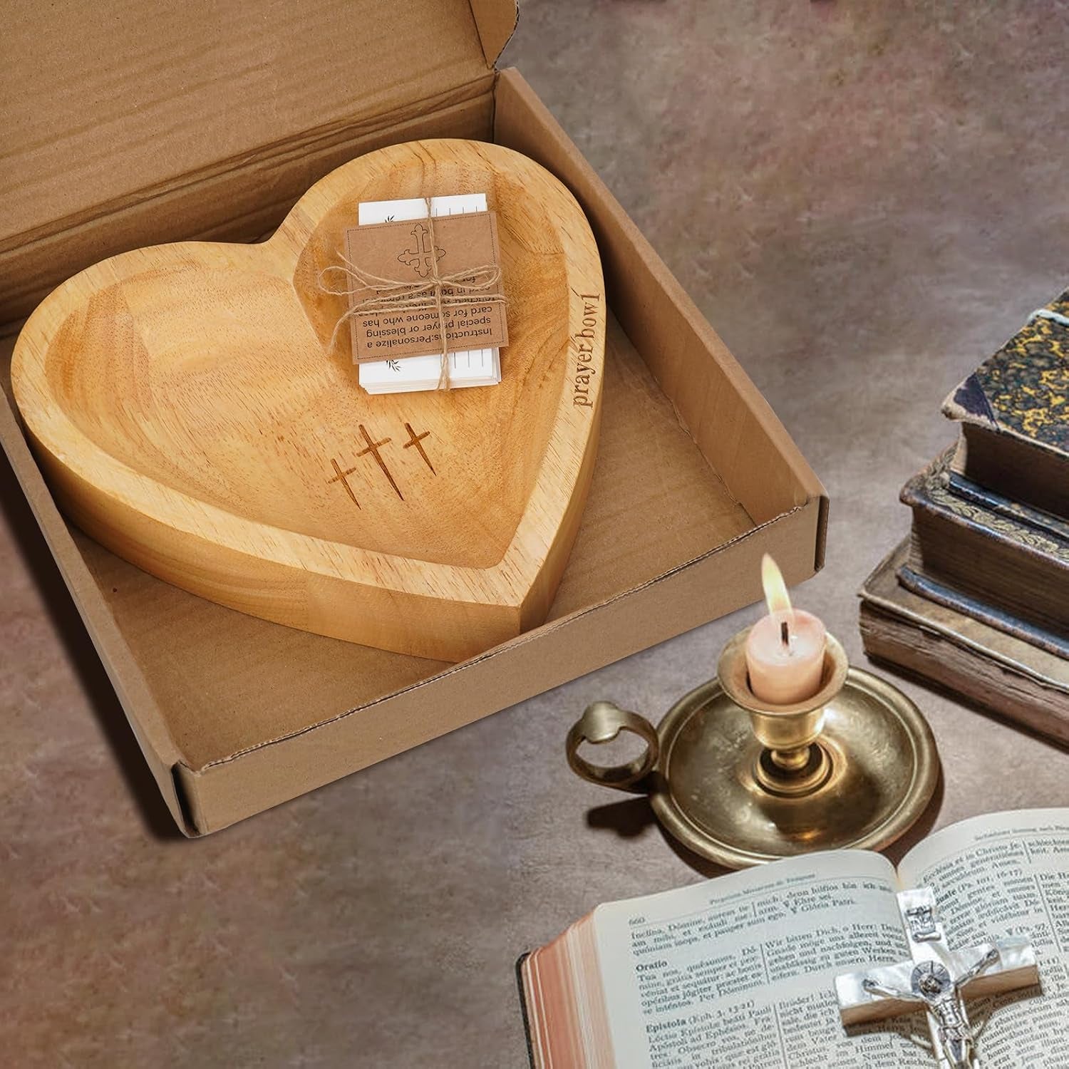 Heart Prayer Bowl,Heart Shaped Wooden Bowl,Wood Decorative Bowls