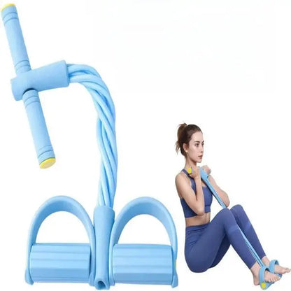 Manual Tension Training Pedal Resistance Band, 6-Tube Eco-Friendly Natural Latex Yoga Stretching Band, Multifunctional Adjustable Elastic Band for Home Gym Arm & Waist and Abdomen Training, Exercise Equipment, Suitable for Both Men and Women