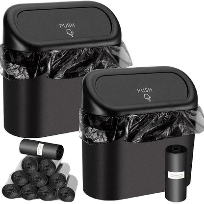 Car Trash Can (With Lid) Contains 60 (300) Garbage Bags, Small Car Trash Can, Leak-Proof Mini Car Accessories