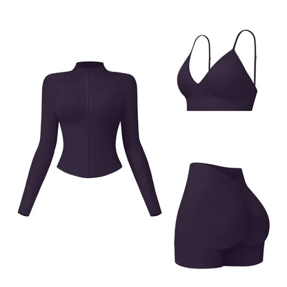 MFVIM Women'S Sports Three-Piece Set Impact Compression High Waist Butt Lifting Yoga Pants for Running Yoga Everyday Workouts,Summerwins,Travel Essentials,Camping Essentials