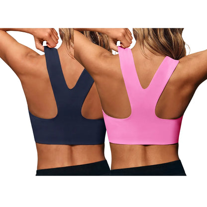 Aoysky Women'S Buttery Soft Square Neck Padded Compressive Seamless Longline Sports Bra - Bras for Women, Activewear Crop Top for Yoga, Running Workouts, Sports Bra for Women,Travel Essentials,Camping Essentials