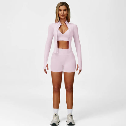 MFVIM Women'S Sports Three-Piece Set Impact Compression High Waist Butt Lifting Yoga Pants for Running Yoga Everyday Workouts,Summerwins,Travel Essentials,Camping Essentials