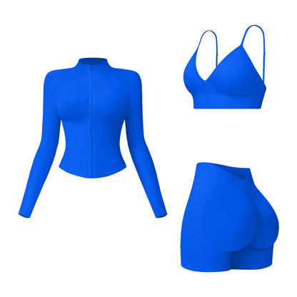 MFVIM Women'S Sports Three-Piece Set Impact Compression High Waist Butt Lifting Yoga Pants for Running Yoga Everyday Workouts,Summerwins,Travel Essentials,Camping Essentials
